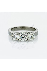 18k White Gold 3 Stone Trellis 1.81ct Diamond Engagment Ring